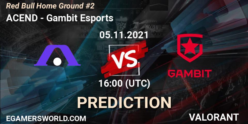Prognoza ACEND - Gambit Esports. 05.11.2021 at 18:00, VALORANT, Red Bull Home Ground #2