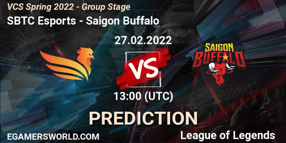 Prognoza SBTC Esports - Saigon Buffalo. 27.02.2022 at 13:00, LoL, VCS Spring 2022 - Group Stage 