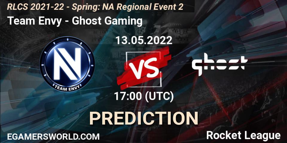 Prognoza Team Envy - Ghost Gaming. 13.05.22, Rocket League, RLCS 2021-22 - Spring: NA Regional Event 2
