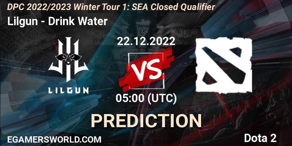 Prognoza Lilgun - Drink Water. 22.12.2022 at 05:01, Dota 2, DPC 2022/2023 Winter Tour 1: SEA Closed Qualifier