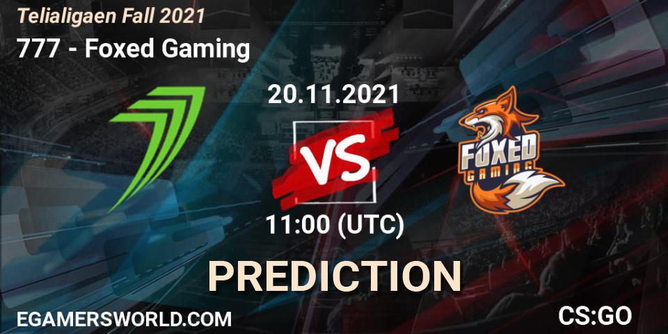 Prognoza 777 - Foxed Gaming. 20.11.2021 at 11:00, Counter-Strike (CS2), Telialigaen Fall 2021