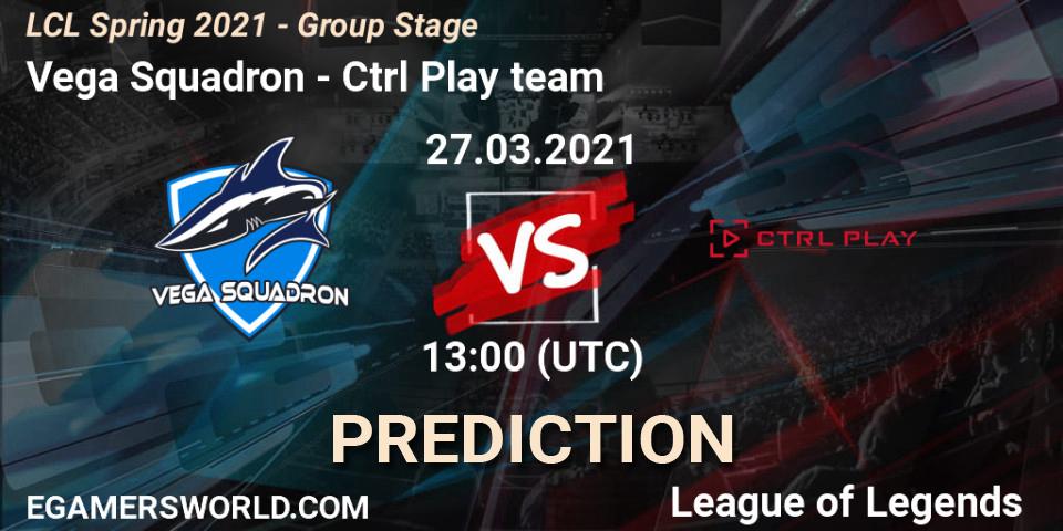 Prognoza Vega Squadron - Ctrl Play team. 27.03.2021 at 13:00, LoL, LCL Spring 2021 - Group Stage