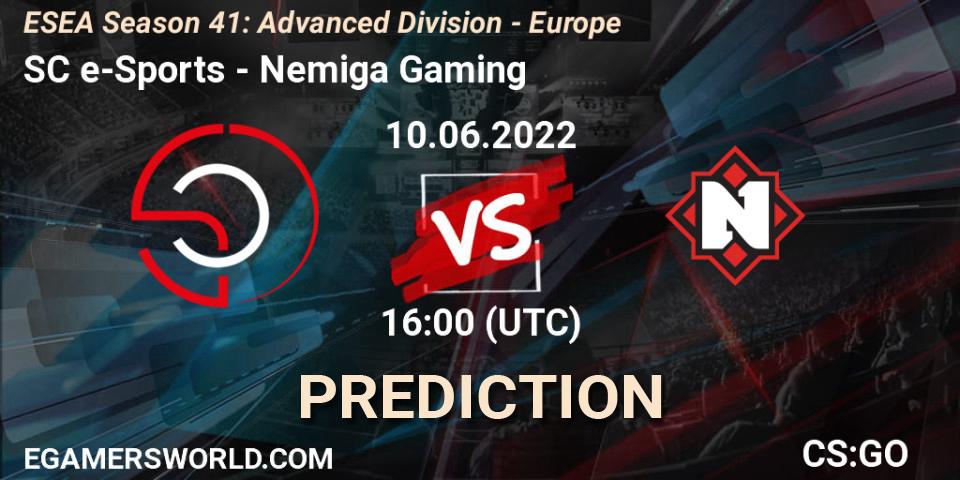 Prognoza SC e-Sports - Nemiga Gaming. 10.06.2022 at 16:00, Counter-Strike (CS2), ESEA Season 41: Advanced Division - Europe