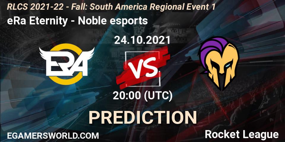 Prognoza eRa Eternity - Noble esports. 24.10.2021 at 20:00, Rocket League, RLCS 2021-22 - Fall: South America Regional Event 1