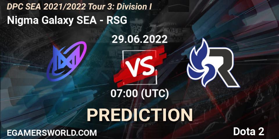 Prognoza Nigma Galaxy SEA - RSG. 29.06.2022 at 07:01, Dota 2, DPC SEA 2021/2022 Tour 3: Division I