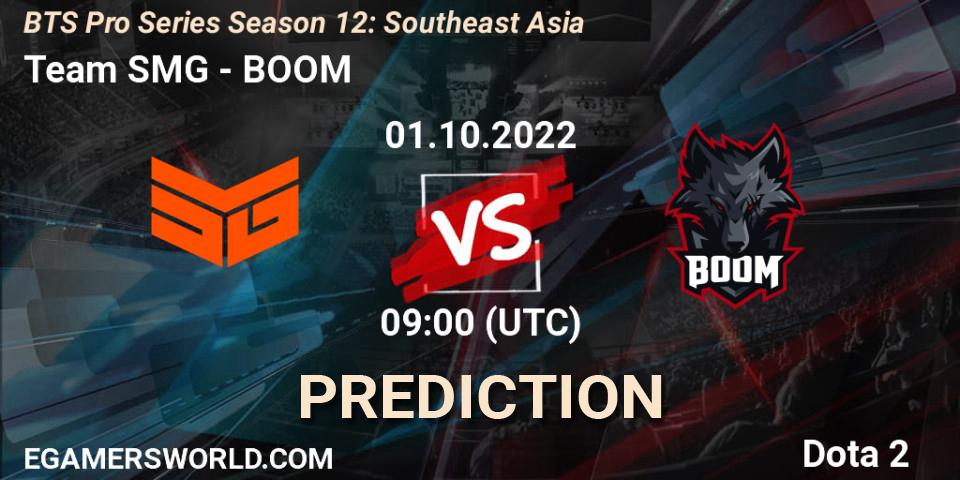 Prognoza Team SMG - BOOM. 01.10.2022 at 09:11, Dota 2, BTS Pro Series Season 12: Southeast Asia