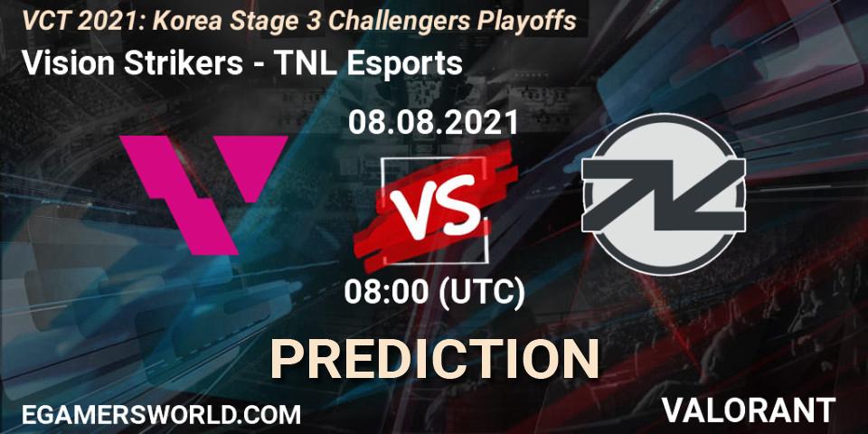 Prognoza Vision Strikers - TNL Esports. 08.08.2021 at 08:00, VALORANT, VCT 2021: Korea Stage 3 Challengers Playoffs