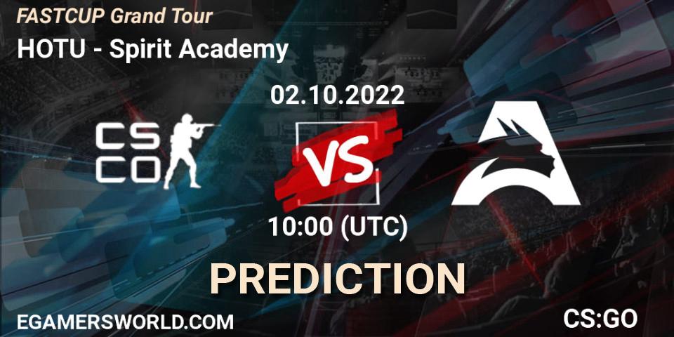 Prognoza HOTU - Spirit Academy. 02.10.2022 at 10:00, Counter-Strike (CS2), FASTCUP Grand Tour