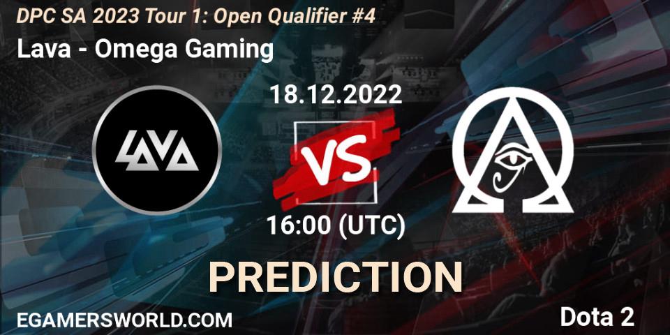 Prognoza Lava - Omega Gaming. 18.12.22, Dota 2, DPC SA 2023 Tour 1: Open Qualifier #4