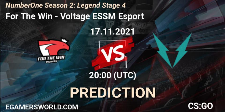 Prognoza For The Win - Voltage ESSM Esport. 17.11.2021 at 20:00, Counter-Strike (CS2), NumberOne Season 2: Legend Stage 4