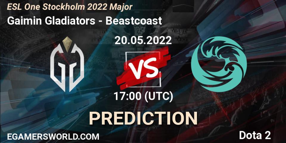 Prognoza Gaimin Gladiators - Beastcoast. 20.05.22, Dota 2, ESL One Stockholm 2022 Major