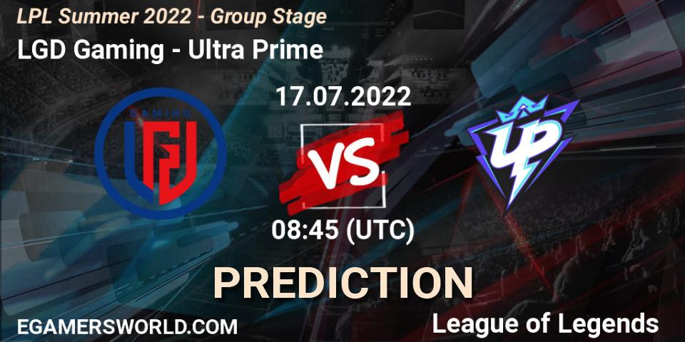 Prognoza LGD Gaming - Ultra Prime. 17.07.2022 at 09:50, LoL, LPL Summer 2022 - Group Stage