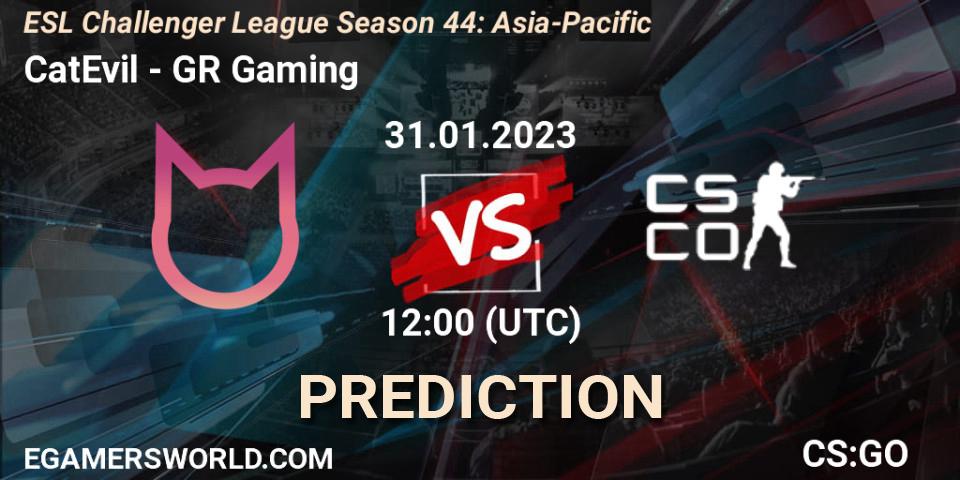 Prognoza CatEvil - GR Gaming. 31.01.23, CS2 (CS:GO), ESL Challenger League Season 44: Asia-Pacific