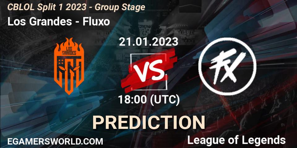 Prognoza Los Grandes - Fluxo. 21.01.2023 at 18:00, LoL, CBLOL Split 1 2023 - Group Stage