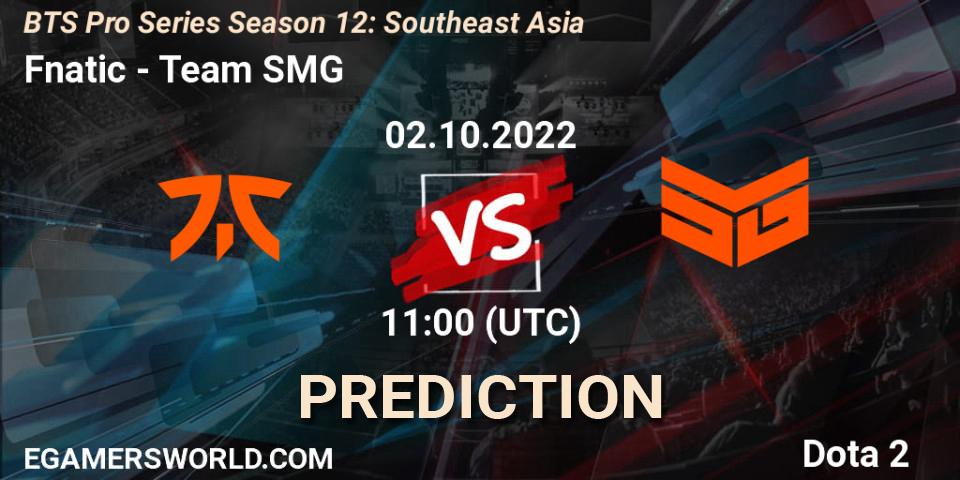 Prognoza Fnatic - Team SMG. 02.10.22, Dota 2, BTS Pro Series Season 12: Southeast Asia