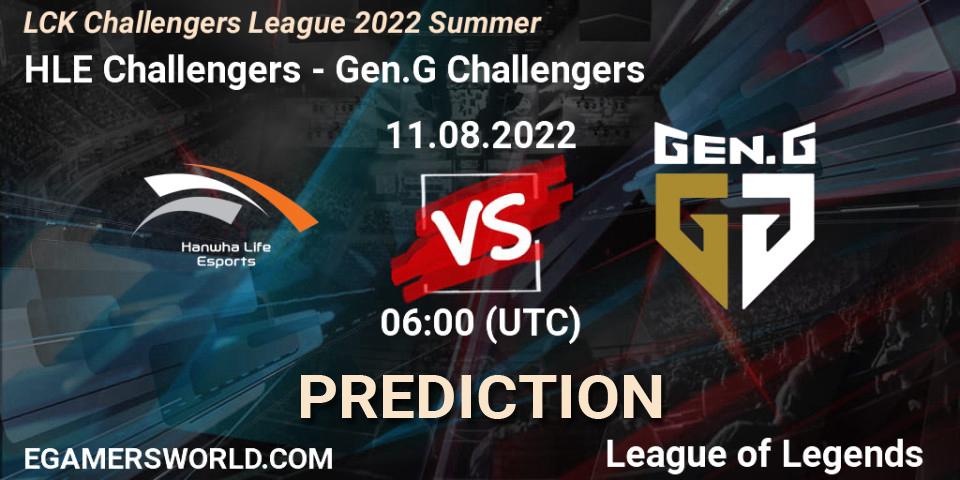 Prognoza HLE Challengers - Gen.G Challengers. 11.08.2022 at 06:00, LoL, LCK Challengers League 2022 Summer