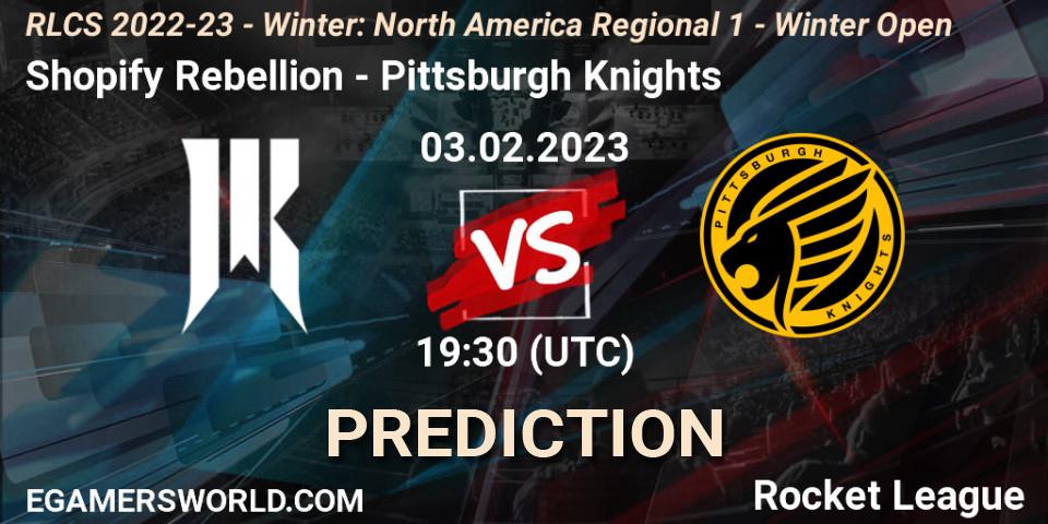Prognoza Shopify Rebellion - Pittsburgh Knights. 03.02.2023 at 19:30, Rocket League, RLCS 2022-23 - Winter: North America Regional 1 - Winter Open