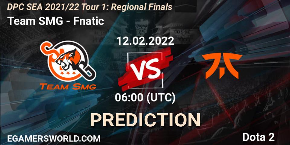 Prognoza Team SMG - Fnatic. 12.02.22, Dota 2, DPC SEA 2021/22 Tour 1: Regional Finals