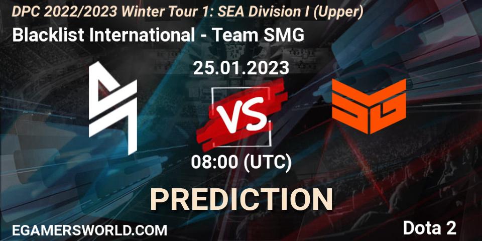 Prognoza Blacklist International - Team SMG. 25.01.2023 at 08:00, Dota 2, DPC 2022/2023 Winter Tour 1: SEA Division I (Upper)