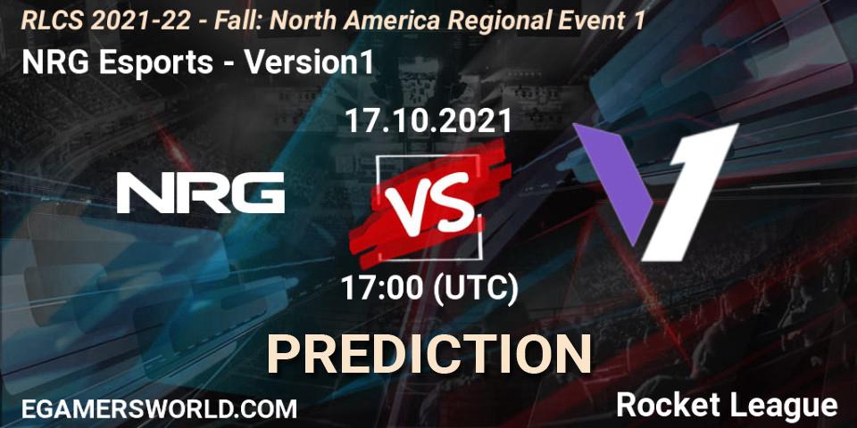 Prognoza NRG Esports - Version1. 17.10.2021 at 17:00, Rocket League, RLCS 2021-22 - Fall: North America Regional Event 1