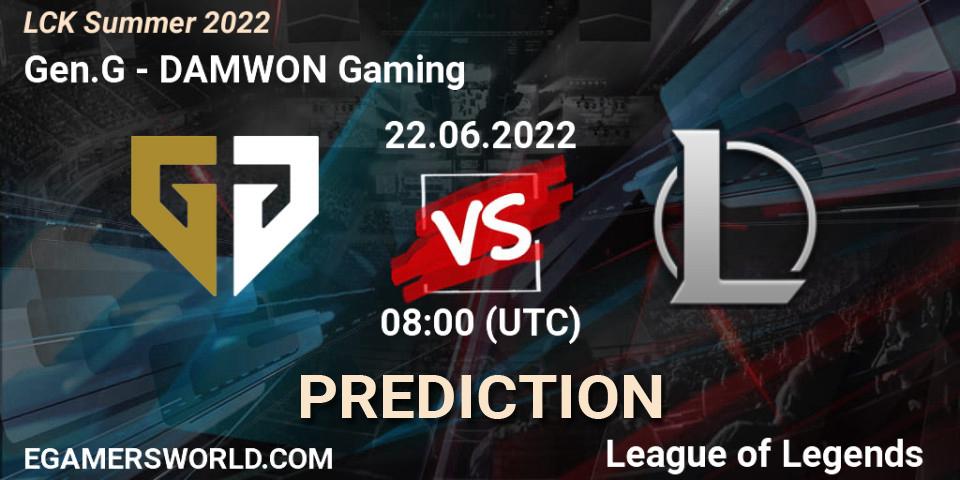 Prognoza Gen.G - DAMWON Gaming. 22.06.2022 at 08:00, LoL, LCK Summer 2022