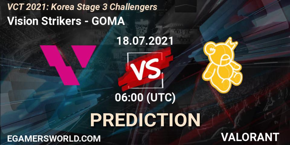 Prognoza Vision Strikers - GOMA. 18.07.2021 at 06:00, VALORANT, VCT 2021: Korea Stage 3 Challengers