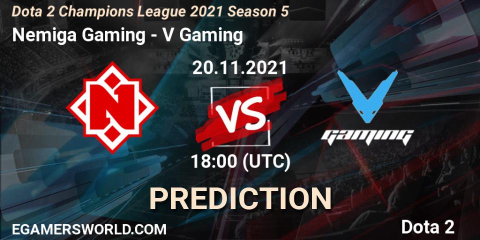 Prognoza Nemiga Gaming - V Gaming. 20.11.2021 at 18:41, Dota 2, Dota 2 Champions League 2021 Season 5