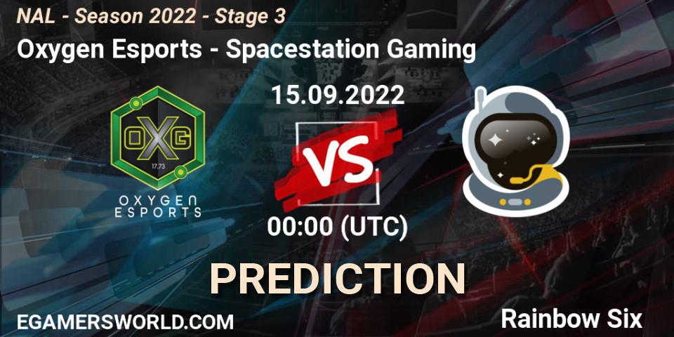 Prognoza Oxygen Esports - Spacestation Gaming. 15.09.22, Rainbow Six, NAL - Season 2022 - Stage 3