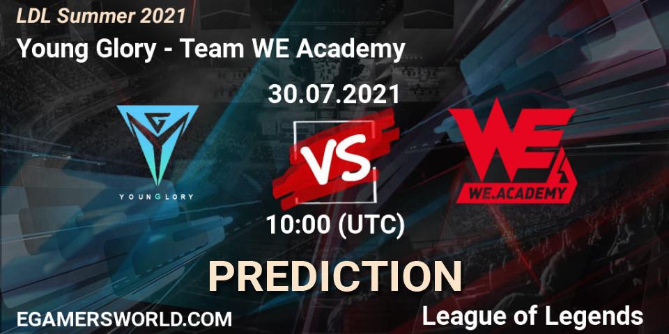 Prognoza Young Glory - Team WE Academy. 31.07.2021 at 10:00, LoL, LDL Summer 2021