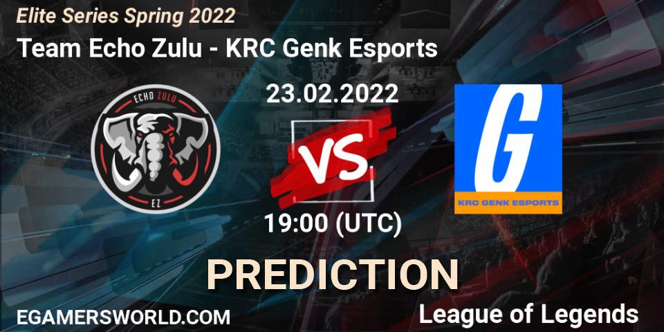 Prognoza Team Echo Zulu - KRC Genk Esports. 23.02.22, LoL, Elite Series Spring 2022