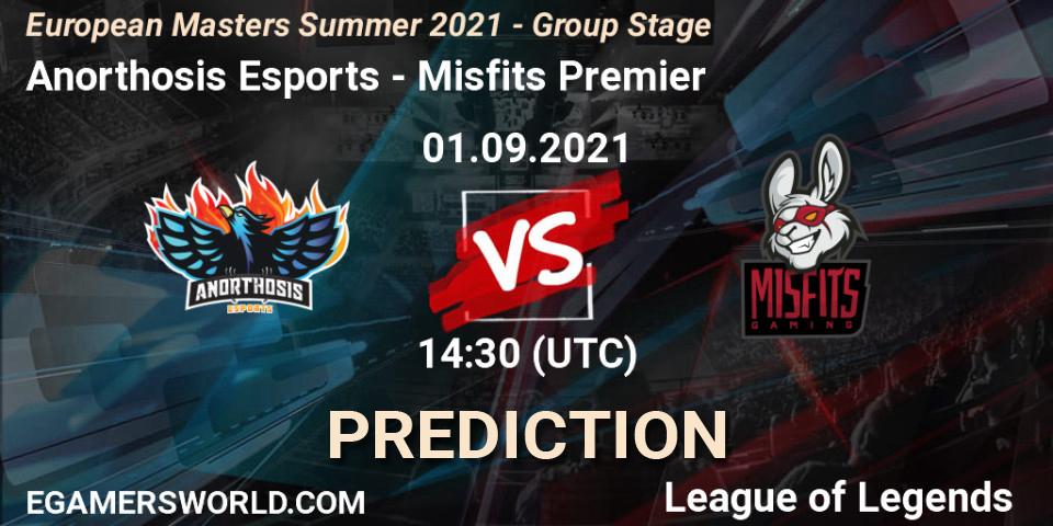 Prognoza Anorthosis Esports - Misfits Premier. 01.09.2021 at 14:30, LoL, European Masters Summer 2021 - Group Stage