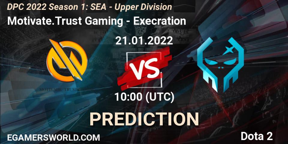 Prognoza Motivate.Trust Gaming - Execration. 21.01.2022 at 09:49, Dota 2, DPC 2022 Season 1: SEA - Upper Division