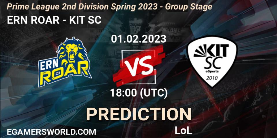 Prognoza ERN ROAR - KIT SC. 01.02.23, LoL, Prime League 2nd Division Spring 2023 - Group Stage