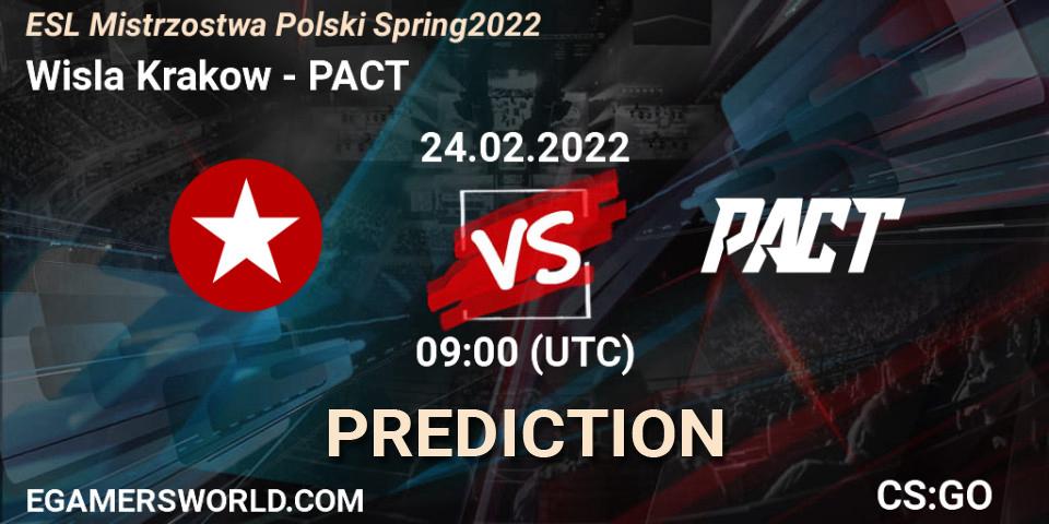 Prognoza Wisla Krakow - PACT. 24.02.2022 at 16:30, Counter-Strike (CS2), ESL Mistrzostwa Polski Spring 2022