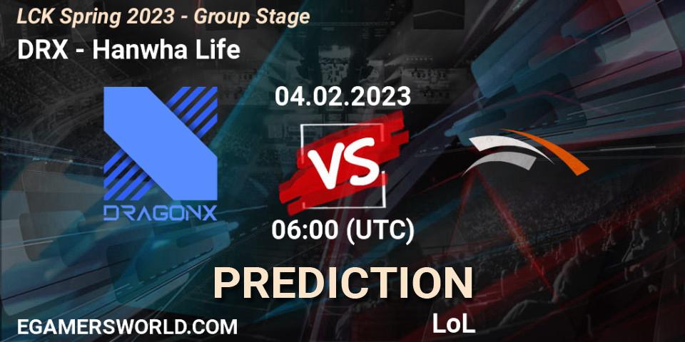 Prognoza DRX - Hanwha Life. 04.02.23, LoL, LCK Spring 2023 - Group Stage