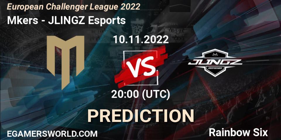 Prognoza Mkers - JLINGZ Esports. 10.11.2022 at 20:00, Rainbow Six, European Challenger League 2022