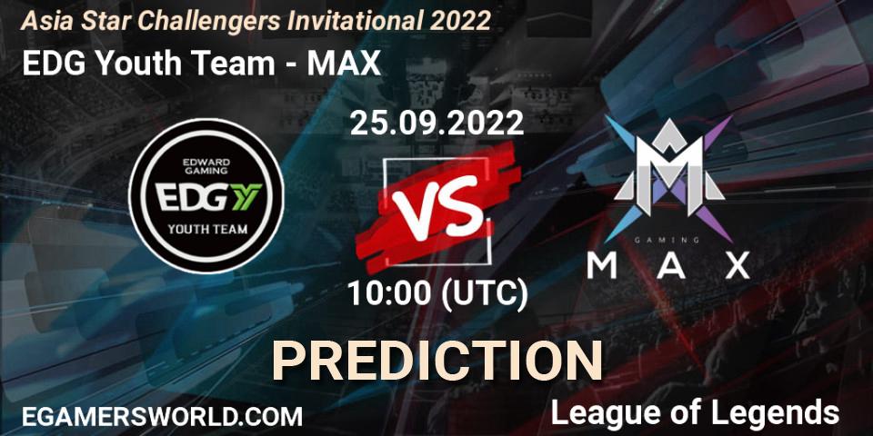 Prognoza EDward Gaming Youth Team - MAX. 25.09.2022 at 10:00, LoL, Asia Star Challengers Invitational 2022