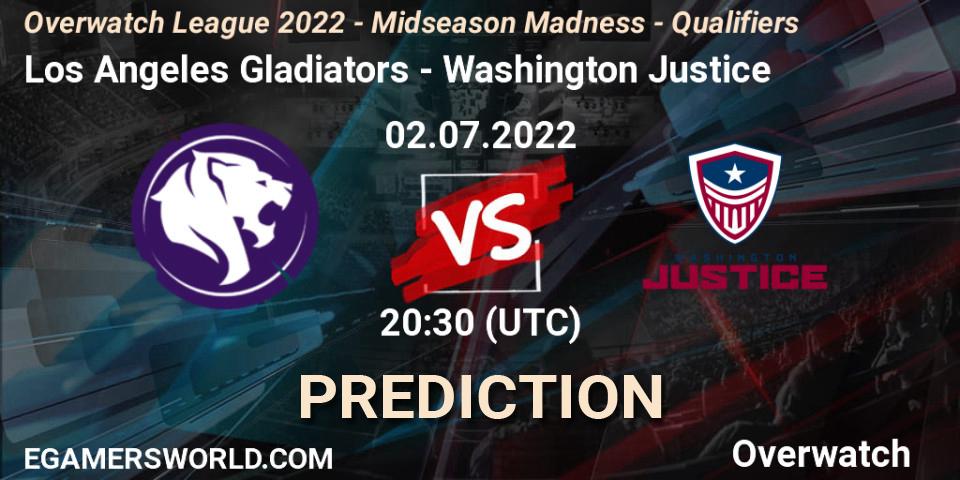 Prognoza Los Angeles Gladiators - Washington Justice. 02.07.2022 at 20:30, Overwatch, Overwatch League 2022 - Midseason Madness - Qualifiers