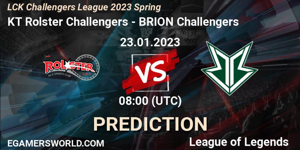 Prognoza KT Rolster Challengers - Brion Esports Challengers. 23.01.2023 at 08:35, LoL, LCK Challengers League 2023 Spring