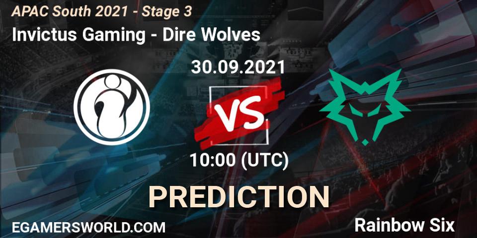Prognoza Invictus Gaming - Dire Wolves. 30.09.2021 at 10:00, Rainbow Six, APAC South 2021 - Stage 3