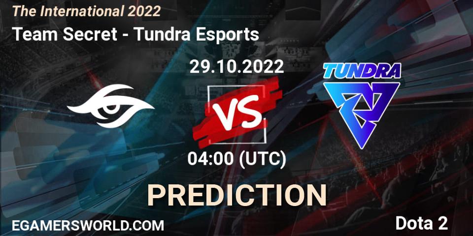 Prognoza Team Secret - Tundra Esports. 29.10.2022 at 08:39, Dota 2, The International 2022
