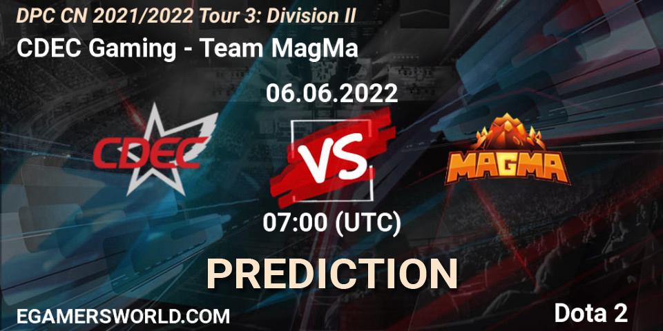 Prognoza CDEC Gaming - Team MagMa. 06.06.22, Dota 2, DPC CN 2021/2022 Tour 3: Division II