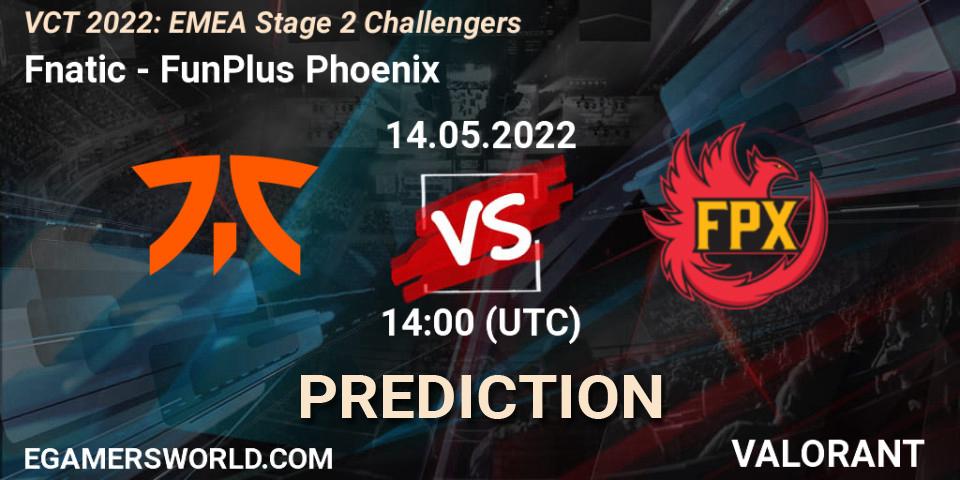 Prognoza Fnatic - FunPlus Phoenix. 14.05.2022 at 14:05, VALORANT, VCT 2022: EMEA Stage 2 Challengers