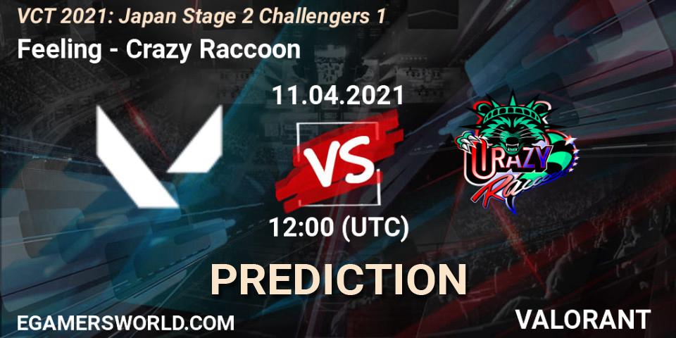 Prognoza Feeling - Crazy Raccoon. 11.04.2021 at 12:00, VALORANT, VCT 2021: Japan Stage 2 Challengers 1