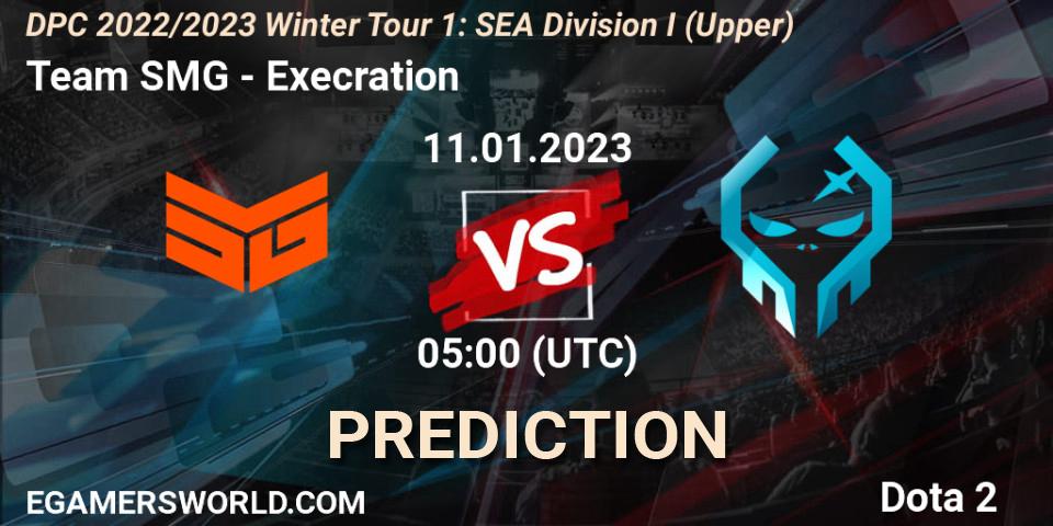 Prognoza Team SMG - Execration. 11.01.23, Dota 2, DPC 2022/2023 Winter Tour 1: SEA Division I (Upper)