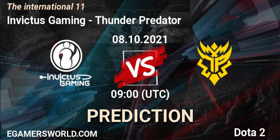 Prognoza Invictus Gaming - Thunder Predator. 08.10.2021 at 10:08, Dota 2, The Internationa 2021