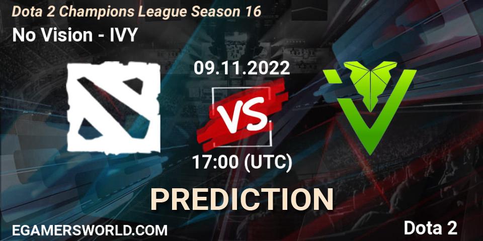 Prognoza No Vision - IVY. 09.11.2022 at 17:02, Dota 2, Dota 2 Champions League Season 16