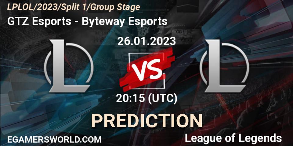 Prognoza GTZ Bulls - Byteway Esports. 26.01.23, LoL, LPLOL Split 1 2023 - Group Stage