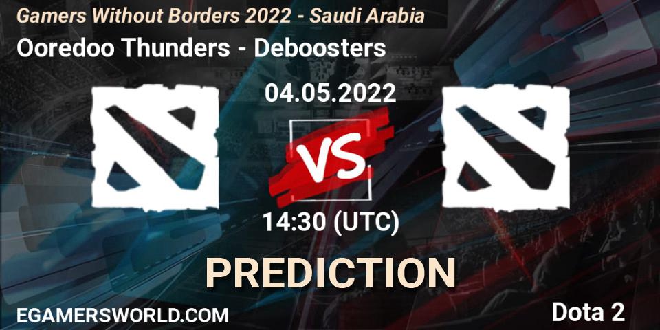 Prognoza Ooredoo Thunders - Deboosters. 04.05.2022 at 14:48, Dota 2, Gamers Without Borders 2022 - Saudi Arabia