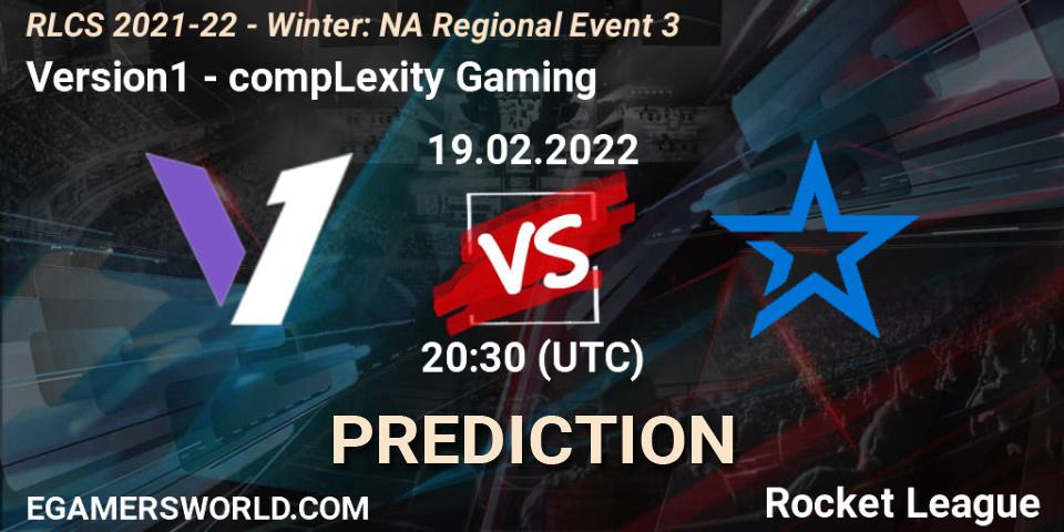 Prognoza Version1 - compLexity Gaming. 19.02.2022 at 20:30, Rocket League, RLCS 2021-22 - Winter: NA Regional Event 3